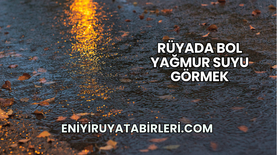 Rüyada Bol Yağmur Suyu Görmek